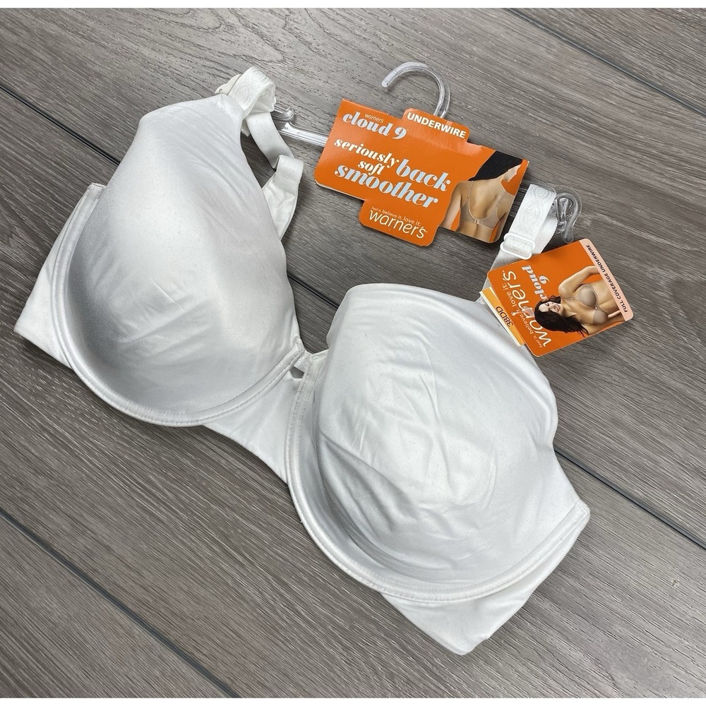 Warner's Women's Cloud 9 Underwire Bra White‎ Size 38DD New